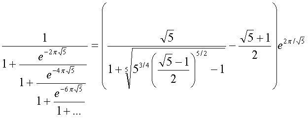 Continued fraction formula.