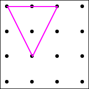 triangle with one dot inside