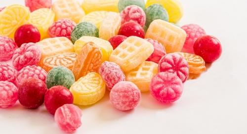 Colourful boiled sweets.
