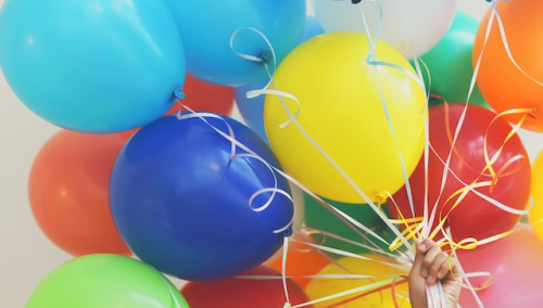 Balloons of different colours.