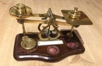 Old-fashioned metal balance scales.