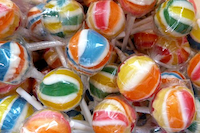 Multicoloured lollipops.