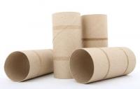 Four empty cardboard toilet paper tubes.