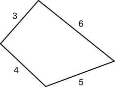 An example of a quadrilateral with side lengths 3, 4, 5, 6.