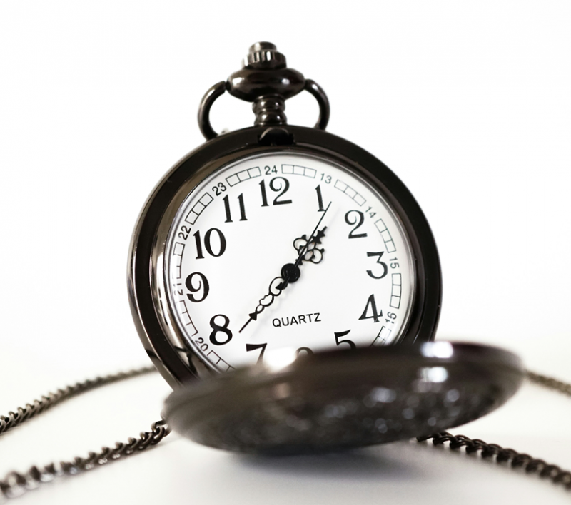 An old-fashioned pocket watch.