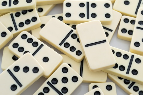 A pile of dominoes.
