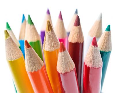 Coloured pencils.