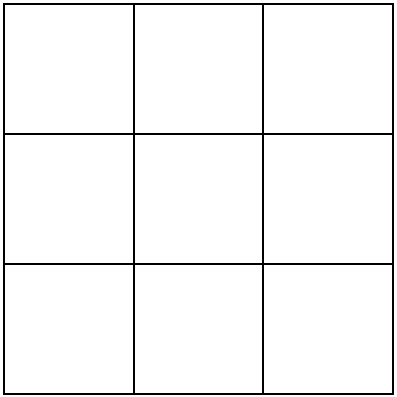 A 3-by-3 grid of squares.