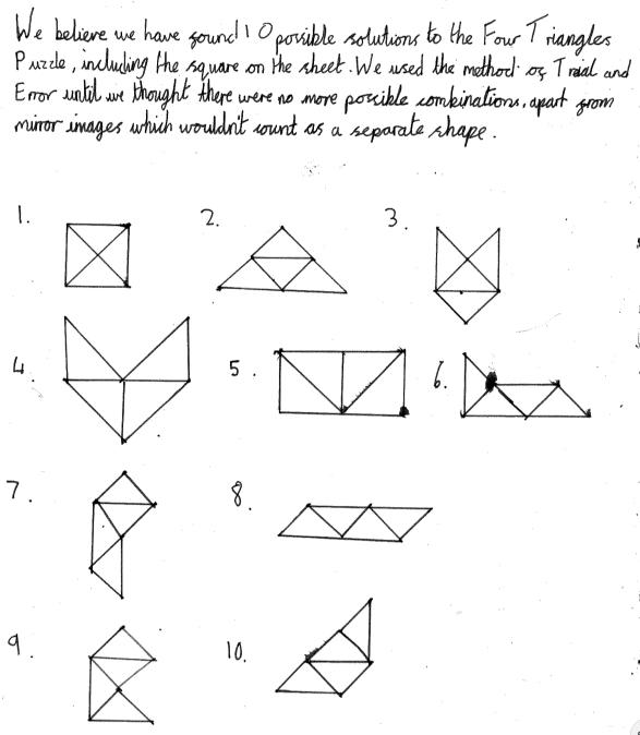 Four Triangles Puzzle