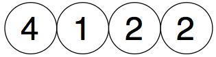 4 numbers in circles reading 4, 1, 2, 2 from left to right.