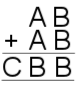 AB+AB=CBB, where each letter represents a digit.