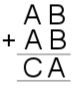 AB+AB=CA, where each letter represents a digit.