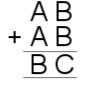 AB+AB=BC, where each letter represents a digit.