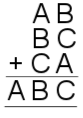 AB+BC+CA=ABC, where each letter represents a digit.