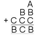A+BB+CCC=BCB, where each letter represents a digit.