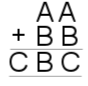 AA+BB=CBC, where each letter represents a digit.