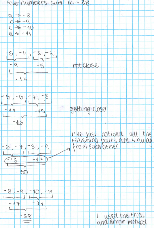 Starting to explore four Consecutive Numbers