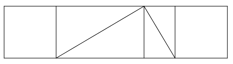 This shape is the shape above rearranged to form a long thin rectangle.