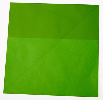 The same piece of paper, folded into a square.