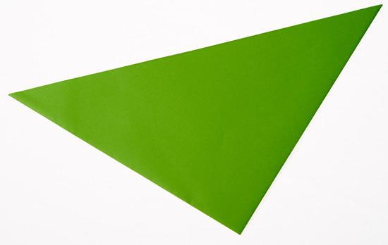 A triangle of folded paper.