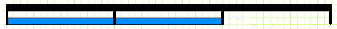 Lines are added in thirds along the black bar, to help compare its length to that of Bar S.