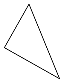 A right-angled triangle with sides of 3 different lengths.