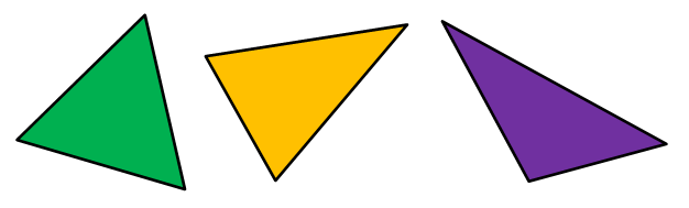 Different colourful triangles.