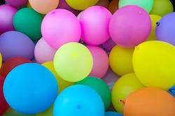 Different coloured balloons.