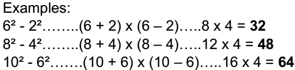 Difference of odd squares