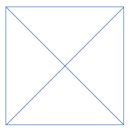 A square with two diagonal lines between opposite corners.