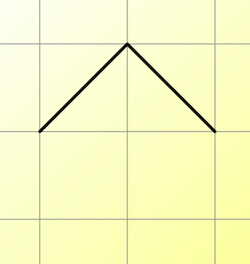 2 lines going through the diagonal of 2 squares, meeting at a right-angle.