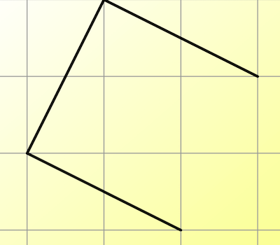 3 lines meeting at right-angles, with each line going through the bottom right corner to the top left corner of 2 squares that are next to each other.