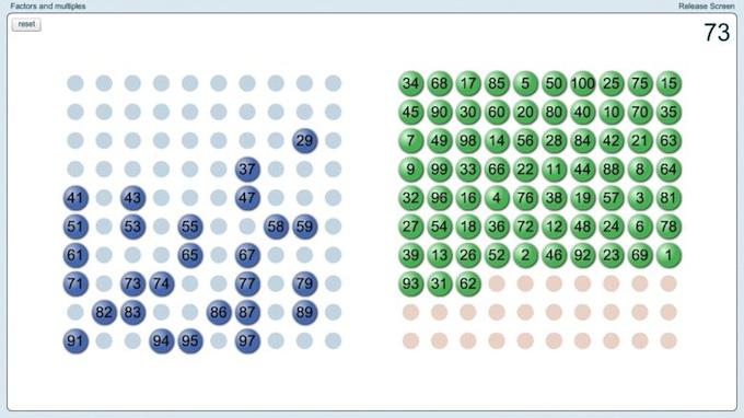 Factors and Multiples Game