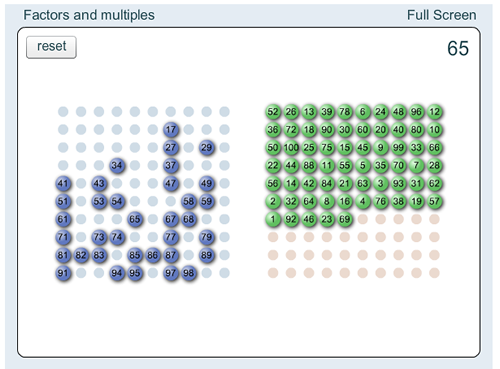 Factors and Multiples Game