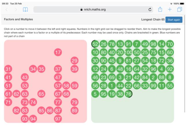 Factors and Multiples Game