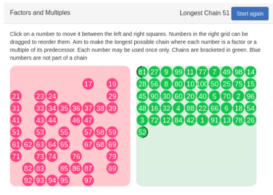 Factors and Multiples Game