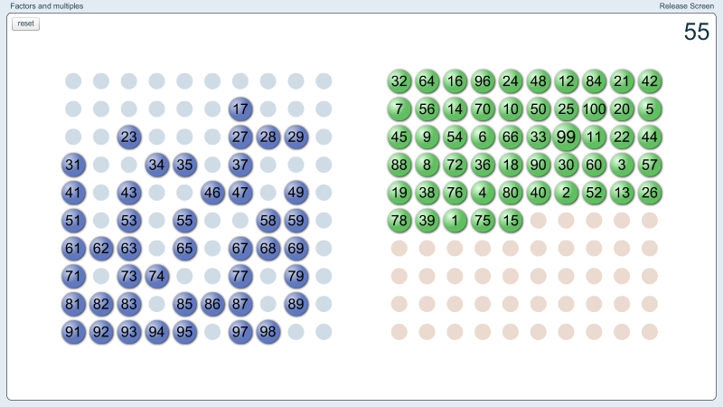Factors and Multiples Game