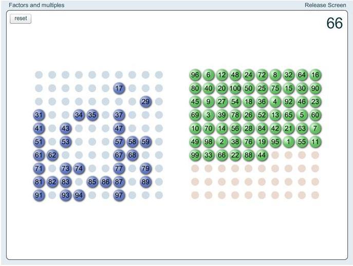 Factors and Multiples Game