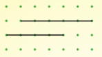 Two parallel lines which have a gradient of 0.