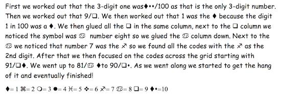 Coded hundred square