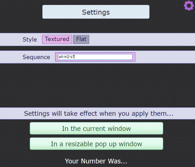 Your number was...