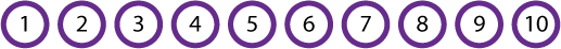 Counters with the numbers 1 to 10.