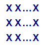 A multiple of 3 can be represented as 3 lots of X X ... X,  where each X represents 1.