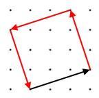 A black vector (3,1) then a red vector (-1,3) and 2 more red vectors to make this a square.