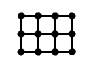 A 4 by 3 grid which has lines connecting each grid point to its vertical or horizontal neighbour, forming a large rectangle.