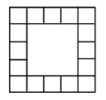 A large 5 by 5 square which is made up of smaller unit squares, with only the outermost edge squares displayed.