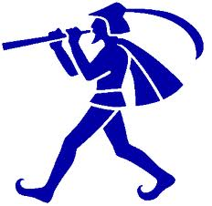 The Pied Piper shown as a blue silhouette.