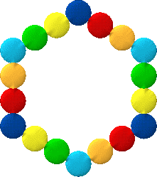A hexagonal bracelet where all sides are 4 beads.