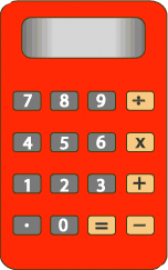 A red calculator.