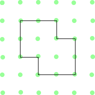 Shape with vertices at (1,2), (2,2), (2,1), (4,1), (4,3), (3,3), (3,4), (1,4).